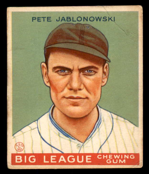 1933 Goudey #083 Pete Jablonowski Yankees VG 533517