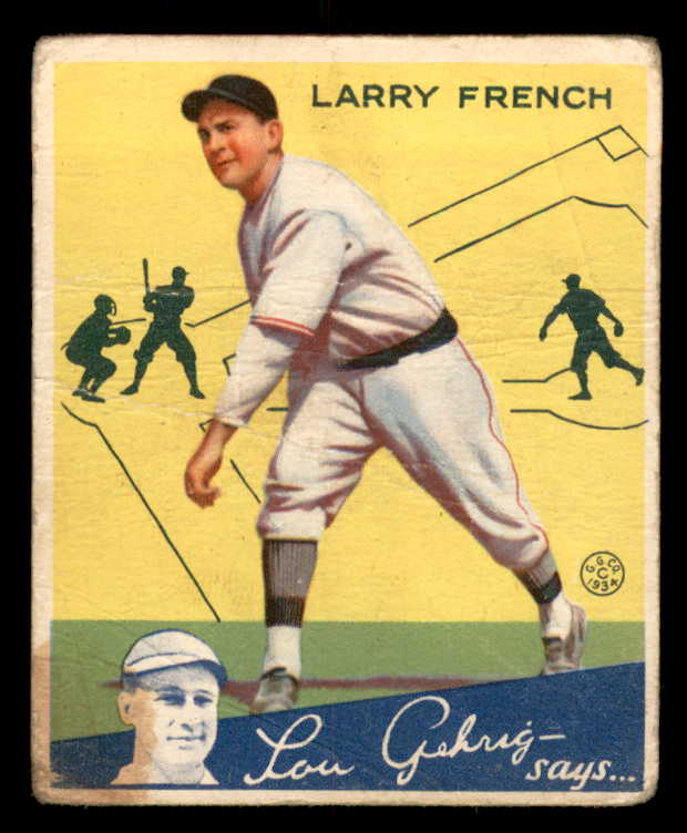 1934 Goudey #029 Larry French Pirates FR-GD stain 533524