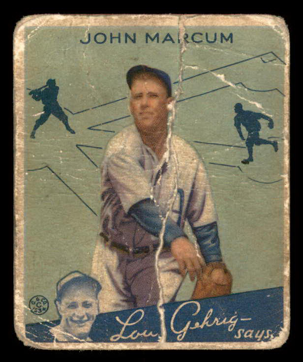 1934 Goudey #069 Johnny Marcum A's PR-FR 533531