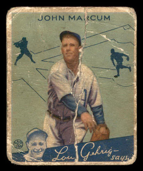 1934 Goudey #069 Johnny Marcum A's PR-FR 533531