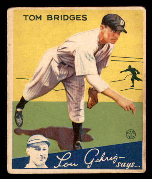 1934 Goudey #044 Tommy Bridges Tigers VG-EX 533540