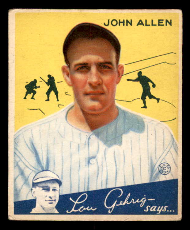 1934 Goudey #042 Johnny Allen Yankees VG-EX 533542