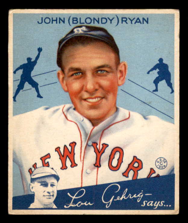 1934 Goudey #032 Blondy Ryan Giants VG-EX 533544
