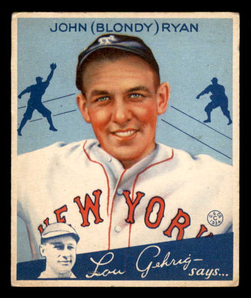 1934 Goudey #032 Blondy Ryan Giants VG-EX 533544