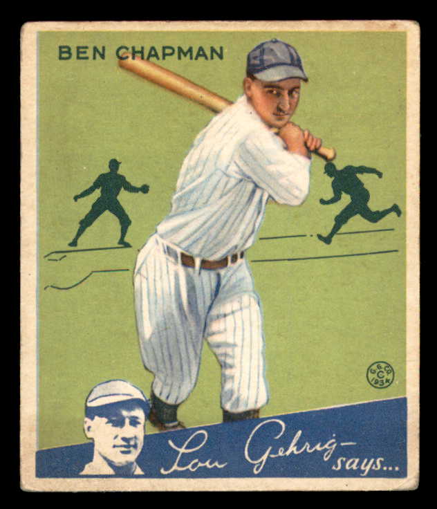 1934 Goudey #009 Ben Chapman Yankees VG-EX 533550