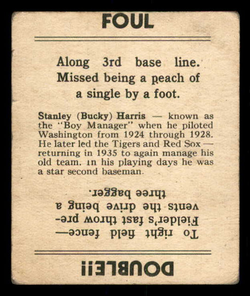 1936 Goudey Bucky Harris Senators GD-VG 533570