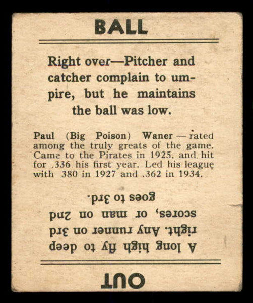 1936 Goudey Paul Waner Pirates Good 533573
