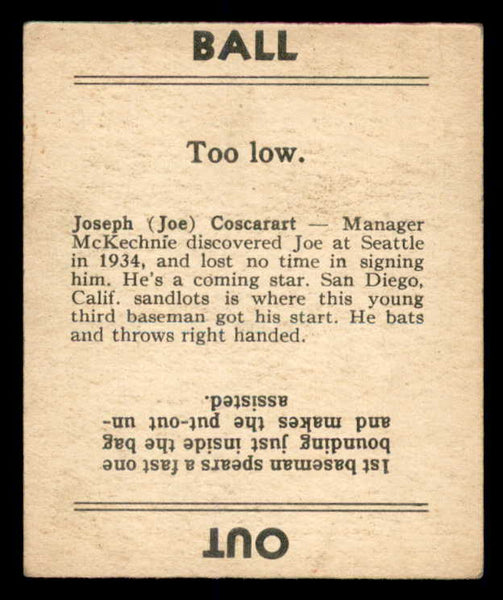 1936 Goudey Joe Coscarart Braves VG-EX/EX 533574