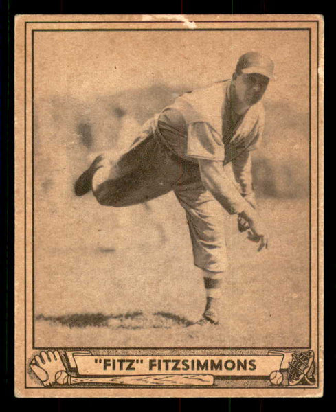 1940 Play Ball #065 Fred Fitzsimmons Dodgers GD-VG scuff front 533654