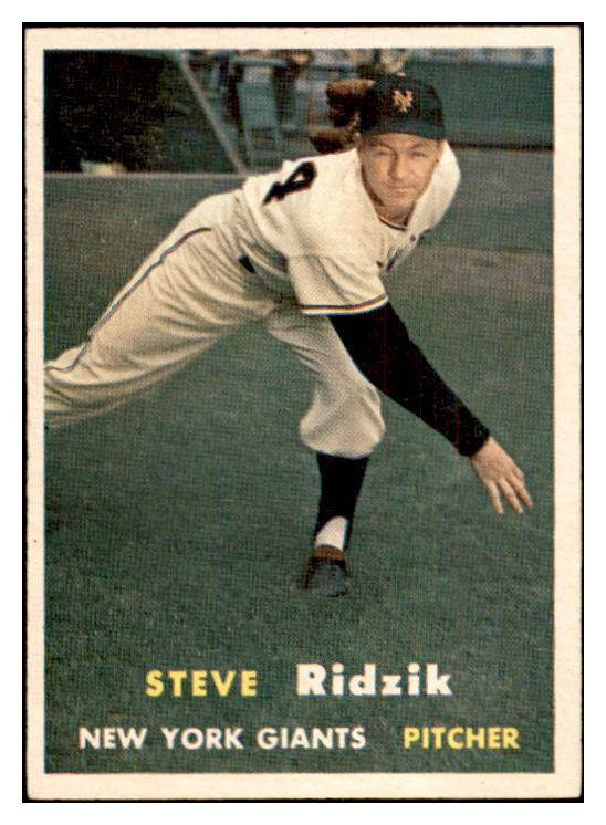 1957 Topps Baseball #123 Steve Ridzik Giants EX-MT 533768