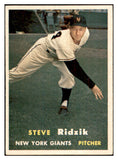 1957 Topps Baseball #123 Steve Ridzik Giants EX-MT 533768
