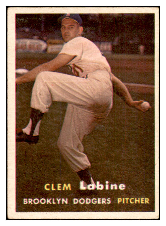 1957 Topps Baseball #053 Clem Labine Dodgers EX-MT 533779