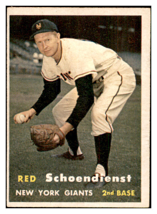 1957 Topps Baseball #154 Red Schoendienst Giants GD-VG ink back 533782