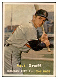 1957 Topps Baseball #369 Milt Graff A's EX-MT 533789