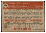 1952 Topps Baseball #289 Tommy Holmes Braves FR-GD 533835