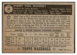 1952 Topps Baseball #058 Bob Mahoney Browns EX-MT Black 533836