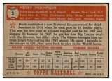 1952 Topps Baseball #003 Hank Thompson Giants VG Red 533838