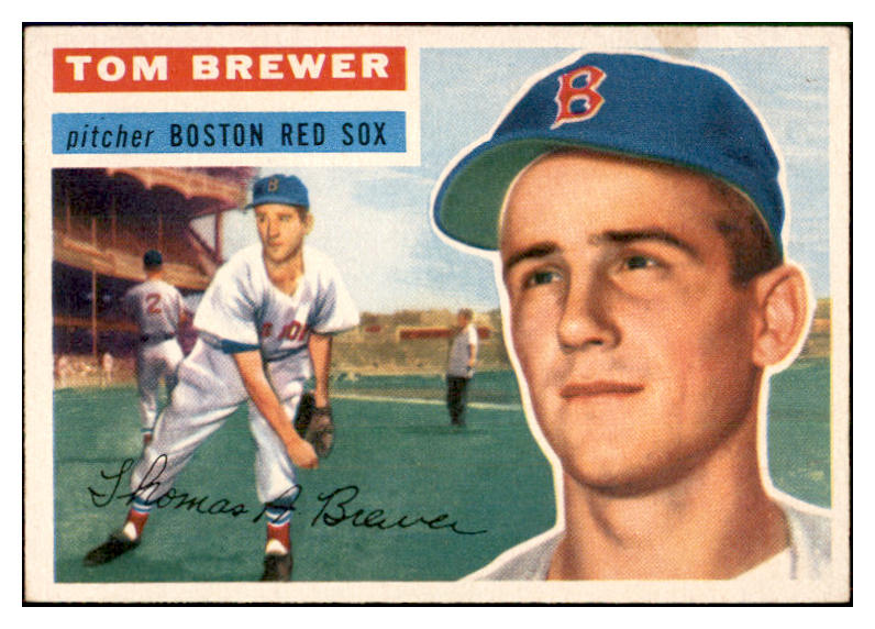 1956 Topps Baseball #034 Tom Brewer Red Sox EX-MT White 533841
