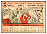 1956 Topps Baseball #034 Tom Brewer Red Sox EX-MT White 533841