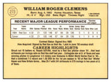 1985 Donruss #273 Roger Clemens Red Sox EX-MT 533865