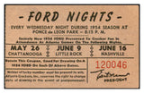 1954 Atlanta Crackers Ticket Stub Chattanooga Little Rock EX 533878