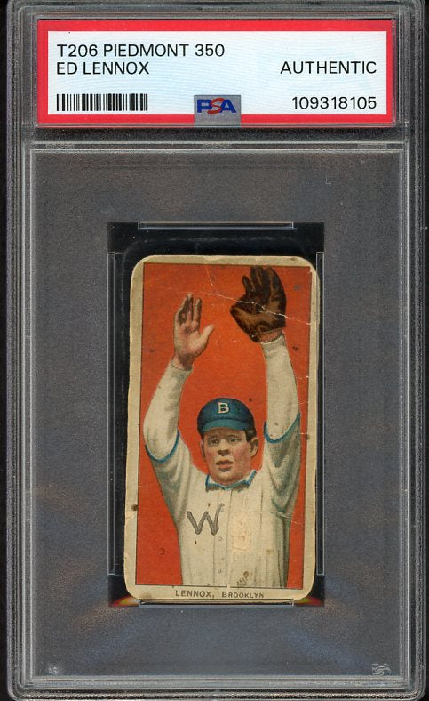 1909-11 T206 T 206 Ed Lennox Dodgers PSA Auth 533893