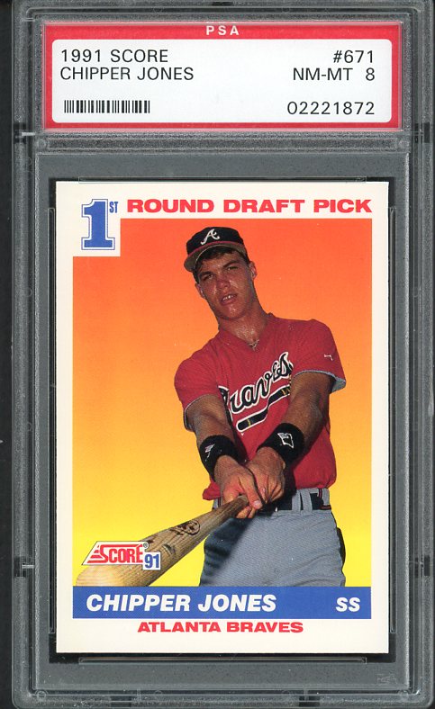 1991 Score #671 Chipper Jones Braves PSA 8 NM/MT 533934