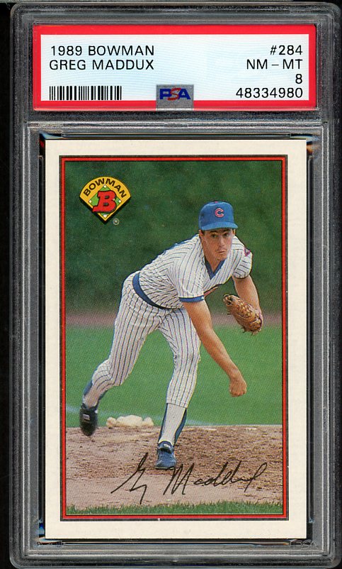 1989 Bowman #284 Greg Maddux Cubs PSA 8 NM/MT 533952