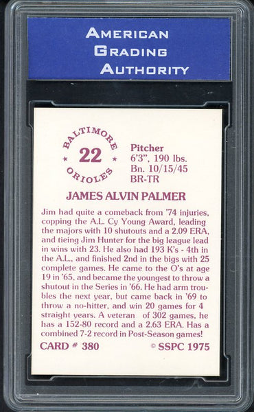 1975 SSPC #380 Jim Palmer Orioles AGA 10 GEM MINT 533957