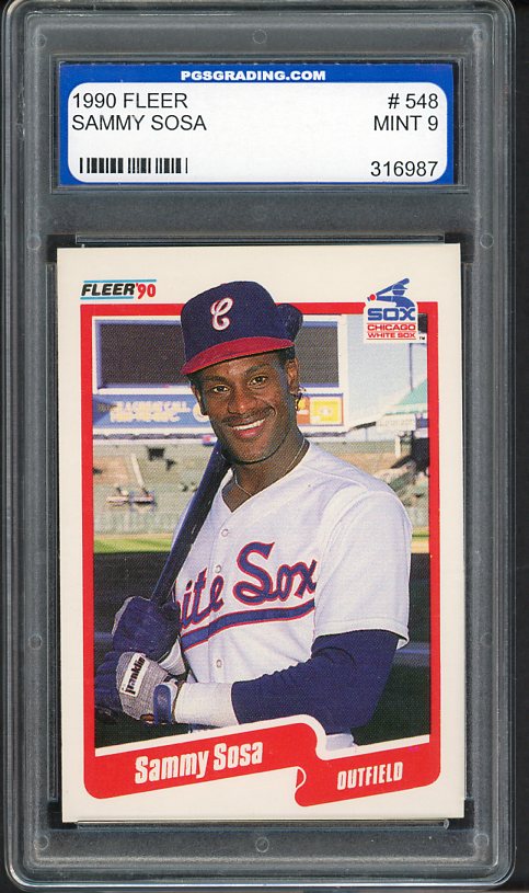 1990 Fleer #548 Sammy Sosa White Sox PGS 9 MINT 533958