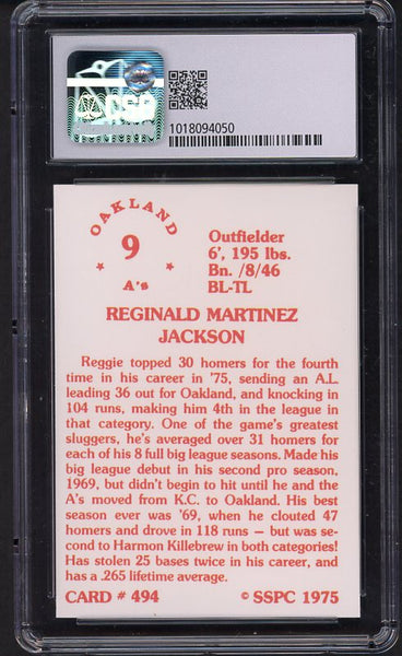 1975 SSPC #494 Reggie Jackson A's CSG 9 MINT 533963