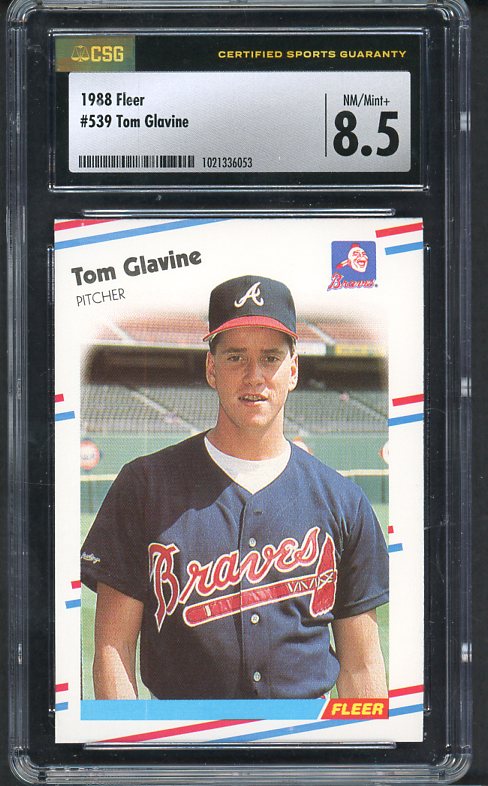 1988 Fleer #539 Tom Glavine Braves CSG 8.5 NM/MT+ 533966