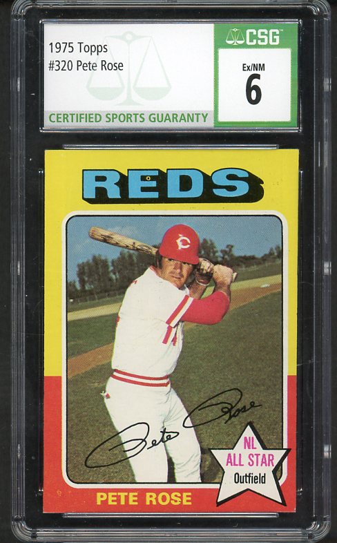 1975 Topps Baseball #320 Pete Rose Reds CSG 6 EX-MT 533970