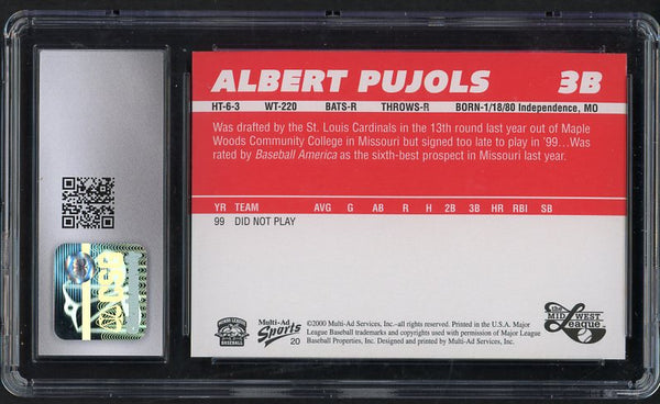 2000 Multi-Ad #020 Albert Pujols Chiefs CSG 8.5 NM/MT+ 533979
