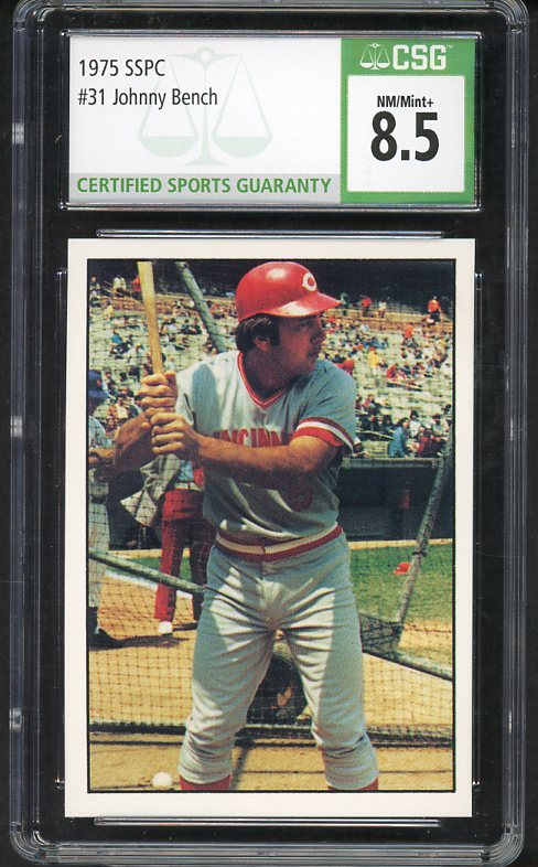 1975 SSPC #031 Johnny Bench Reds CSG 8.5 NM/MT+ 533993