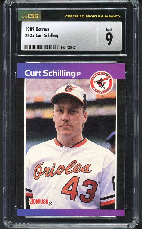 1989 Donruss #635 Curt Schilling Orioles CSG 9 MINT 533997