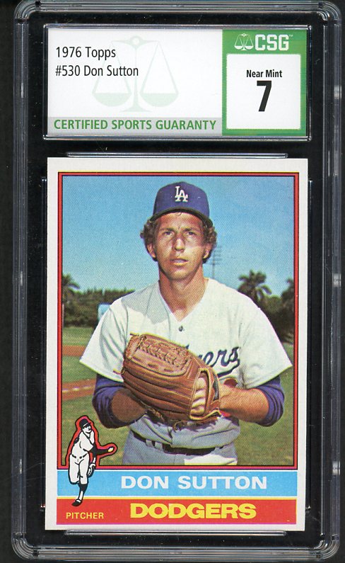 1976 Topps Baseball #530 Don Sutton Dodgers CSG 7 NM 534000