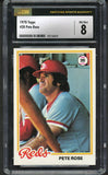 1978 Topps Baseball #020 Pete Rose Reds CSG 8 NM/MT 534006