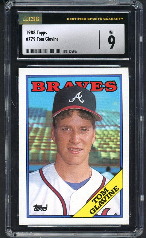 1988 Topps #779 Tom Glavine Braves CSG 9 MINT 534008