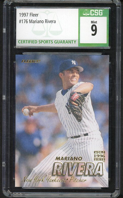 1997 Fleer #176 Mariano Rivera Yankees CSG 9 MINT 534009