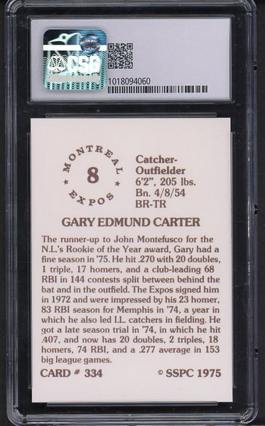 1975 SSPC #334 Gary Carter Expos CSG 9 MINT 534010
