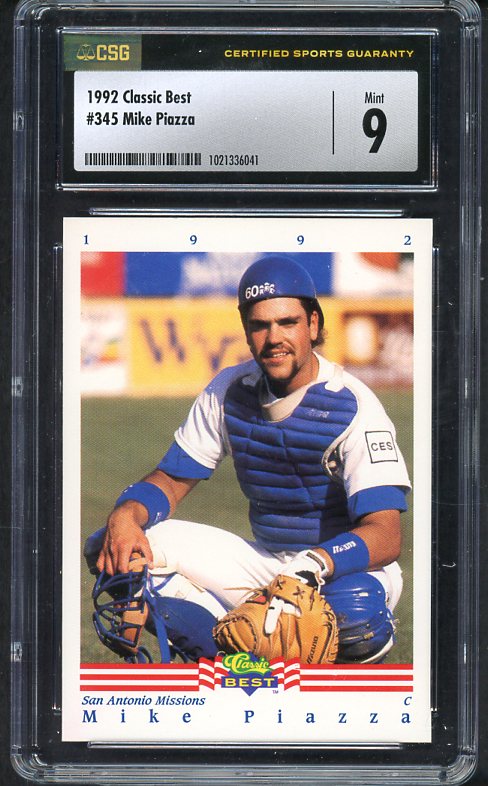 1992 Classic Best #345 Mike Piazza Missions CSG 9 MINT 534013