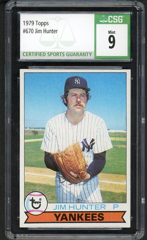 1979 Topps Baseball #670 Catfish Hunter Yankees CSG 9 MINT 534016