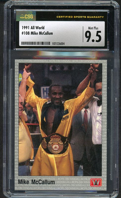1991 All World #108 Mike McCallum Boxer CSG 9.5 GEM MINT 534019