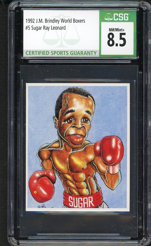 1992 J.M. Brindley #005 Sugar Ray Leonard Boxer CSG 8.5 NM/MT+ 534024
