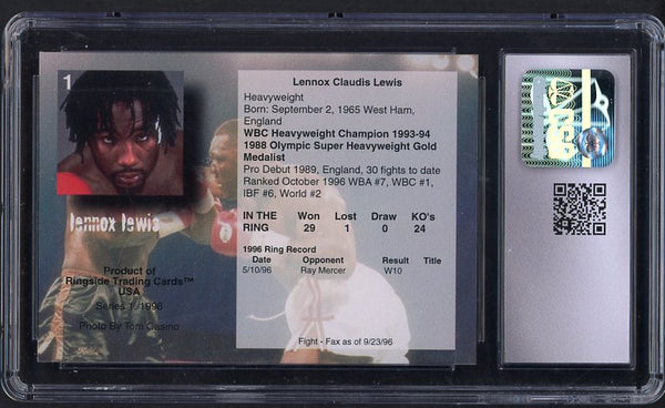 1996 Ringside #001 Lennox Lewis Boxer CSG 9.5 GEM MINT 534027