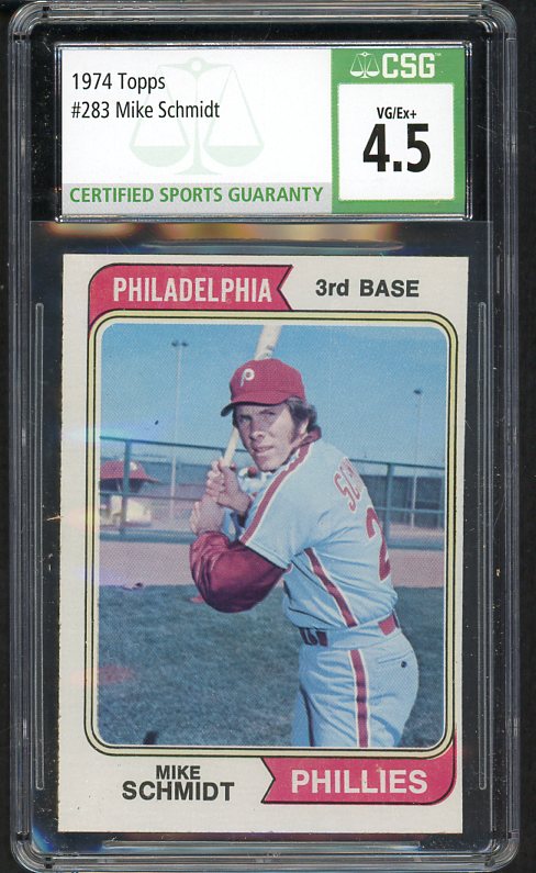 1974 Topps Baseball #283 Mike Schmidt Phillies CSG 4.5 VG-EX+ 534028