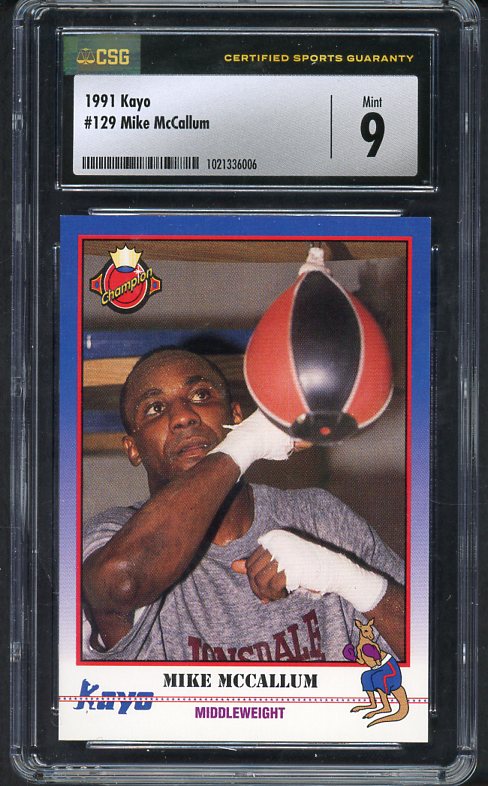 1991 Kayo #129 Mike McCallum Boxer CSG 9 MINT 534029