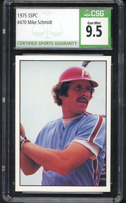 1975 SSPC #470 Mike Schmidt Phillies CSG 9.5 GEM MINT 534033