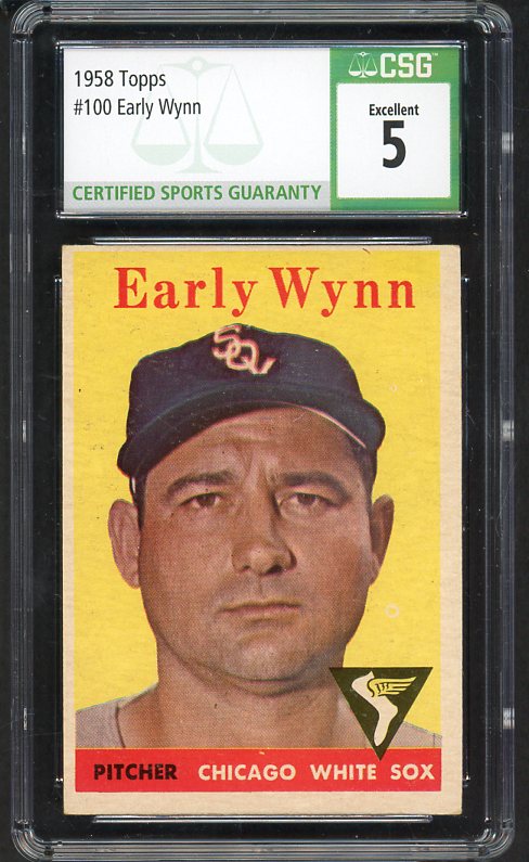 1958 Topps Baseball #100 Early Wynn White Sox CSG 5 EX 534040